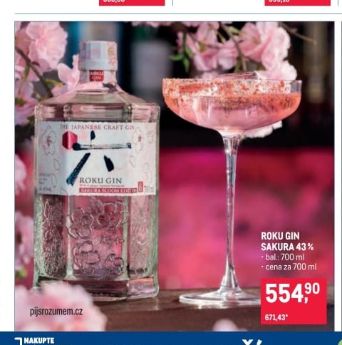 ROKU GIN SAKURA 43% - Makro aktualniletaky.eu