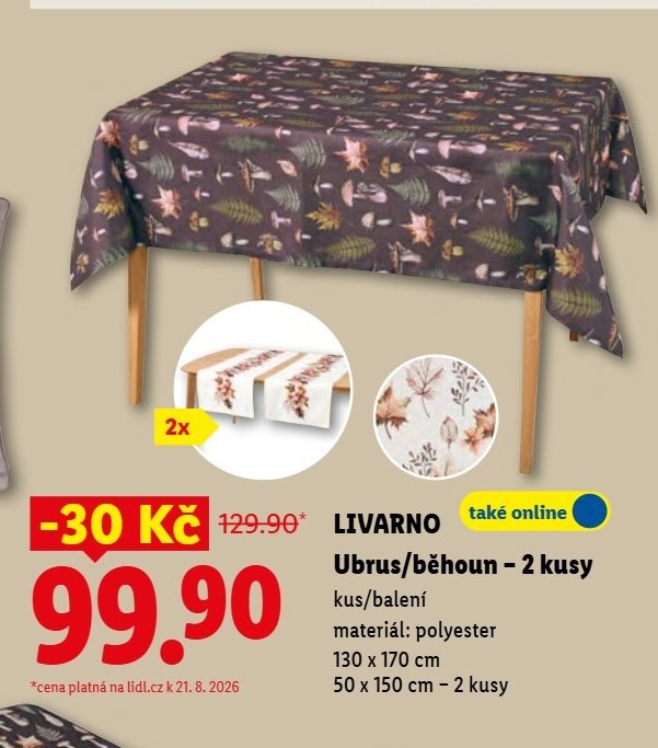 LIVARNO Ubrus/běhoun - Lidl aktualniletaky.eu
