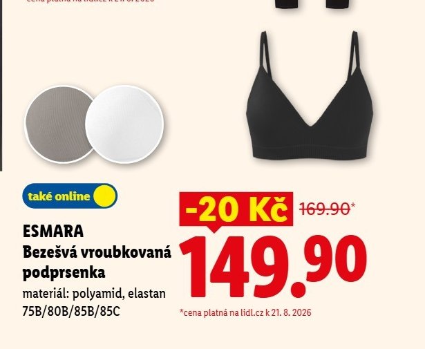 ESMARA Bezešvá vroubkovaná podprsenka - Lidl aktualniletaky.eu