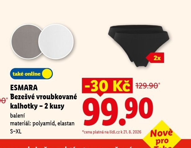 ESMARA Bezešvé vroubkované kalhotky – 2 kusy - Lidl aktualniletaky.eu
