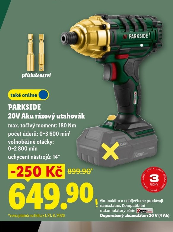 PARKSIDE 20V Aku rázový utahovák - Lidl aktualniletaky.eu