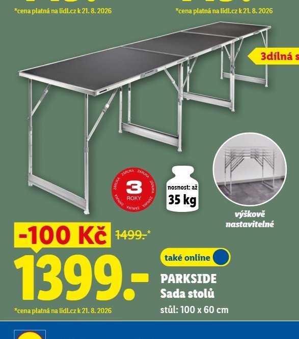 PARKSIDE Sada stolů - Lidl aktualniletaky.eu