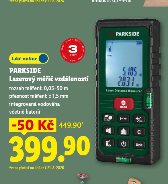 PARKSIDE Laserový měřič vzdálenosti - Lidl aktualniletaky.eu
