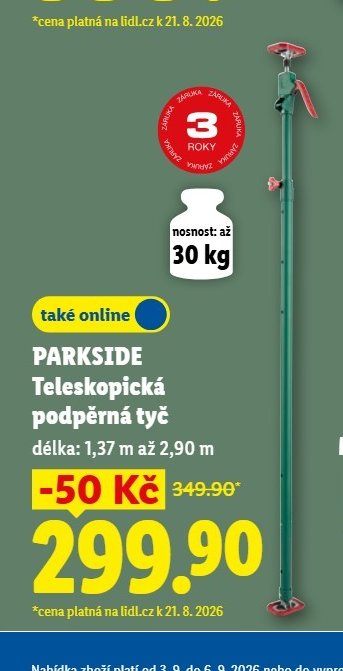 PARKSIDE Teleskopická podpěrná tyč - Lidl aktualniletaky.eu