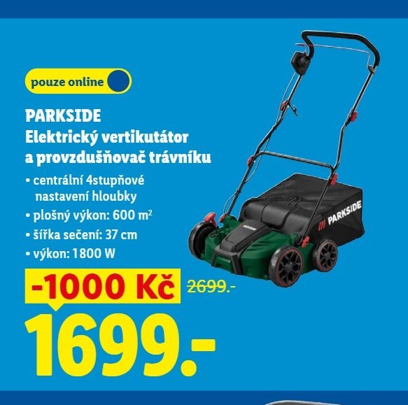 PARKSIDE Elektrický vertikutátor a provzdušňovač trávníku - Lidl aktualniletaky.eu