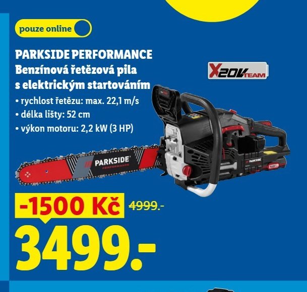 PARKSIDE PERFORMANCE Benzínová řetězová pila s elektrickým startováním - Lidl aktualniletaky.eu