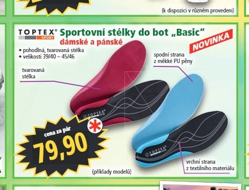 TOPTEX Sportovní stélky do bot „Basic“