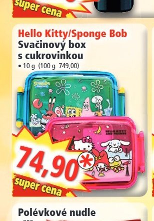 Hello Kitty/Sponge Bob Svačinový box s cukrovinkou - Norma aktualniletaky.eu