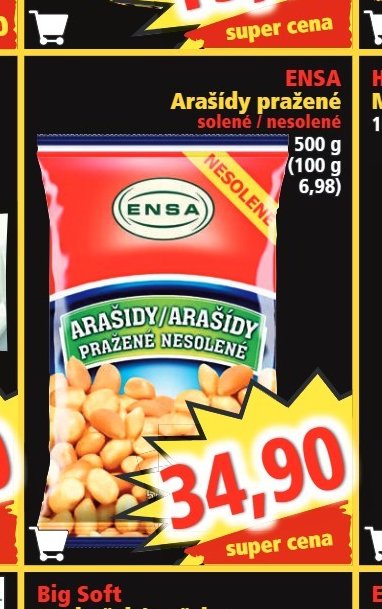 ENSA Arašídy pražené solené / nesolené - Norma aktualniletaky.eu