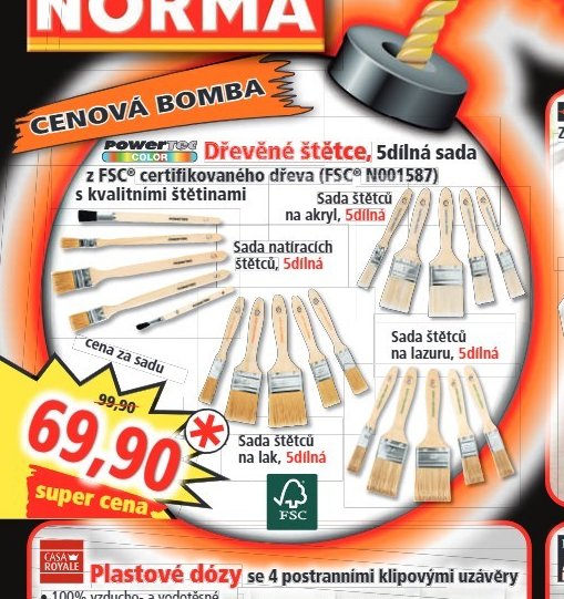 Dřevěné štětce, 5dílná sada - Norma aktualniletaky.eu