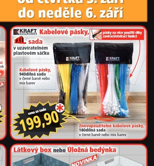Kabelové pásky, sada - Norma aktualniletaky.eu