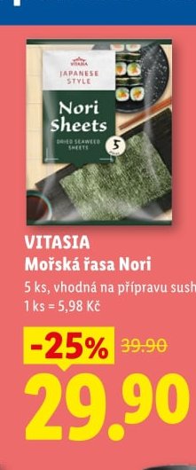VITASIA Mořská řasa Nori - Lidl aktualniletaky.eu
