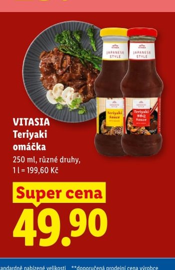 VITASIA Teriyaki omáčka - Lidl aktualniletaky.eu