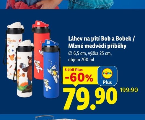 Láhev na pití Bob a Bobek / Mlsné medvědí příběhy - Lidl aktualniletaky.eu