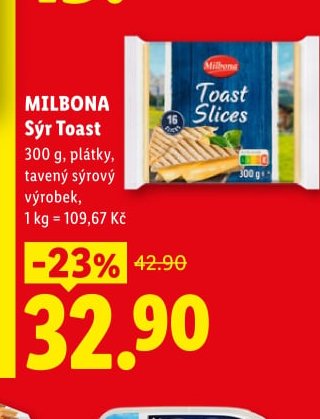 MILBONA Sýr Toast - Lidl aktualniletaky.eu