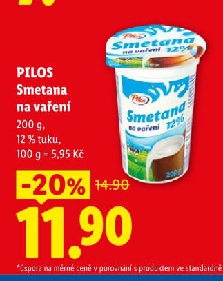 PILOS Smetana na vaření - Lidl aktualniletaky.eu
