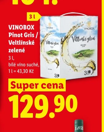 VINOBOX Pinot Gris / Veltlínské zelené - Lidl aktualniletaky.eu