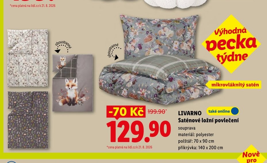 LIVARNO Saténové ložní povlečení - Lidl aktualniletaky.eu