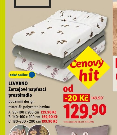 LIVARNO Žerzejové napínací prostěradlo - Lidl aktualniletaky.eu