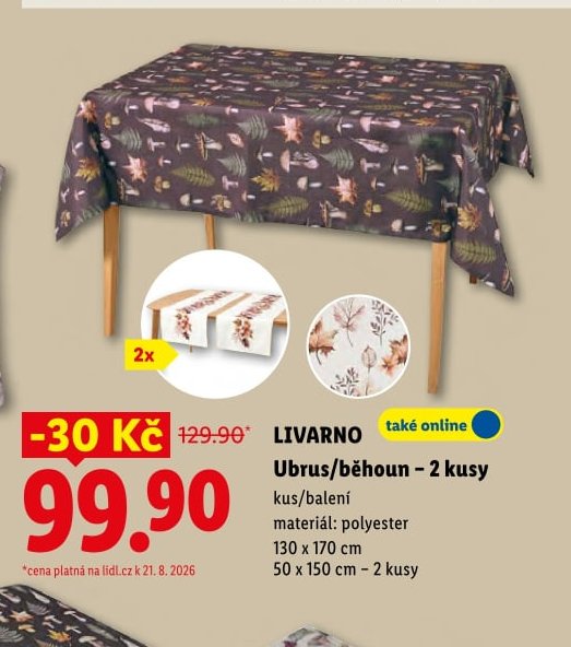 LIVARNO Ubrus/běhoun - Lidl aktualniletaky.eu