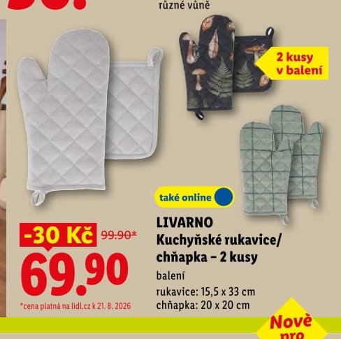 LIVARNO Kuchyňské rukavice/chňapka - 2 kusy - Lidl aktualniletaky.eu