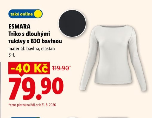 ESMARA Triko s dlouhými rukávy s BIO bavlnou - Lidl aktualniletaky.eu