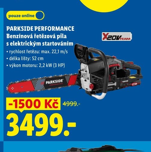 PARKSIDE PERFORMANCE Benzínová řetězová pila s elektrickým startováním - Lidl aktualniletaky.eu