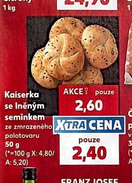 Kaiserka se lněným semínkem ze zmrazeného polotovaru 50 g - Kaufland aktualniletaky.eu