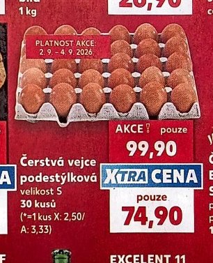 Čerstvá vejce podestýlková velikost S 30 kusů - Kaufland aktualniletaky.eu