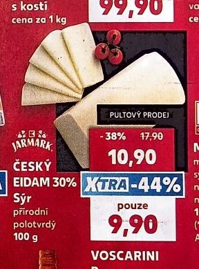 Jarmark český Eidam 30% sýr přírodní polotvrdý 100 g - Kaufland aktualniletaky.eu