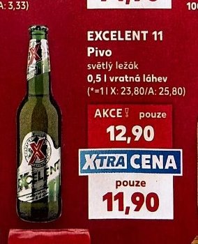 Excelent 11 pivo světlý ležák 0,5 l - Kaufland aktualniletaky.eu