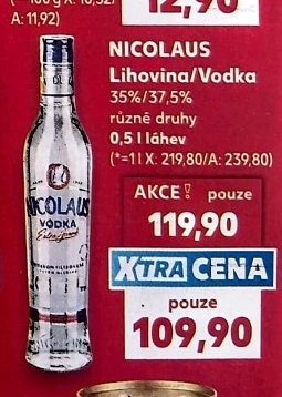 Nicolaus lihovina/vodka 35%/37,5% různé druhy 0,5 l - Kaufland aktualniletaky.eu