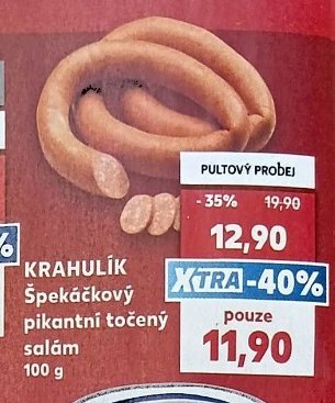 KRAHULÍK Špekáčkový pikantní točený salám - Kaufland aktualniletaky.eu