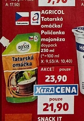 AGRICOL Tatarská omáčka/Poličanka majonéza - Kaufland aktualniletaky.eu