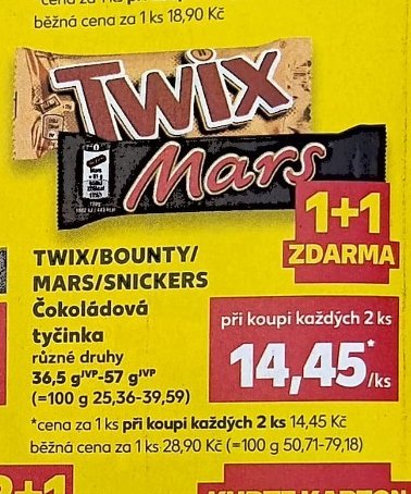 TWIX/BOUNTY/MARS/SNICKERS Čokoládová tyčinka - Kaufland aktualniletaky.eu