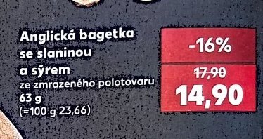 Anglická bagetka se slaninou a sýrem - Kaufland aktualniletaky.eu