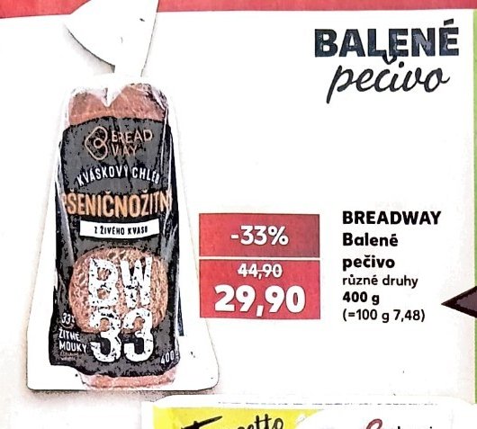 BREADWAY Balené pečivo různé druhy - Kaufland aktualniletaky.eu