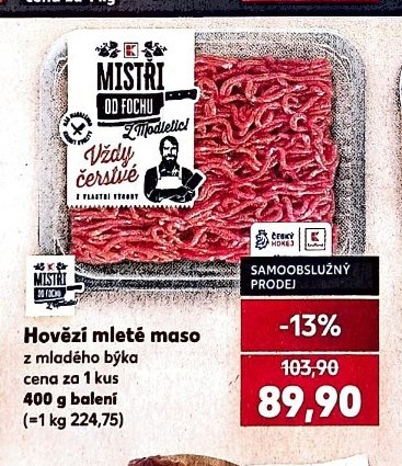 Hovězí mleté maso z mladého býka - Kaufland aktualniletaky.eu