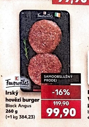 Favourites Irský hovězí burger Black Angus - Kaufland aktualniletaky.eu