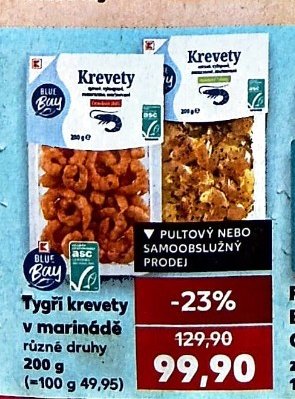 Blue Bay tygří krevety v marinádě - Kaufland aktualniletaky.eu