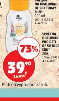 BALZÁM NA OPALOVÁNÍ OF 50 TODAY SUN - Penny Market aktualniletaky.eu