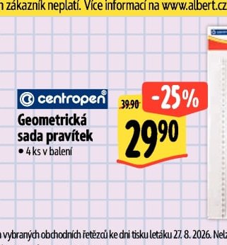 Geometrická sada pravítek - Albert aktualniletaky.eu