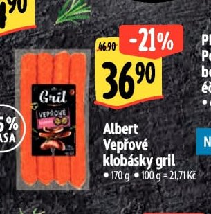 Albert Vepřové klobásky gril