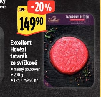 Excellent hovězí tatarák ze svíčkové