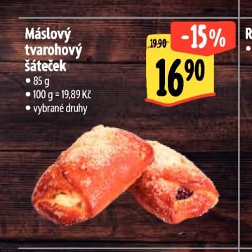 Máslový tvarohový šáteček