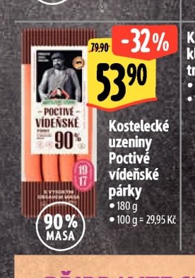 Kostelecké uzeniny Poctivé vídeňské párky - Albert aktualniletaky.eu