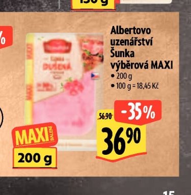 Albertovo uzenářství Šunka výběrová MAXI - Albert aktualniletaky.eu