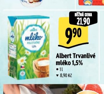 Albert Trvanlivé mléko 1,5% - Albert aktualniletaky.eu