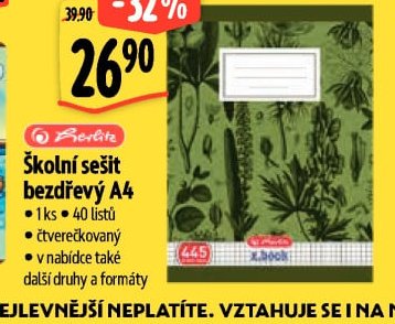 Herlitz Školní sešit bezdřevý A4