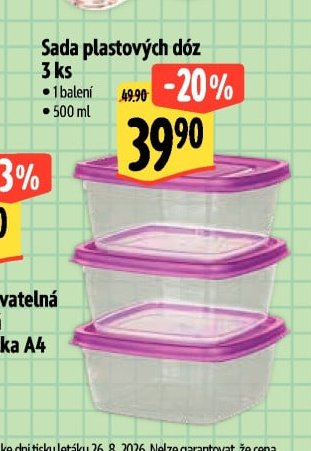 Sada plastových dóz 3 ks